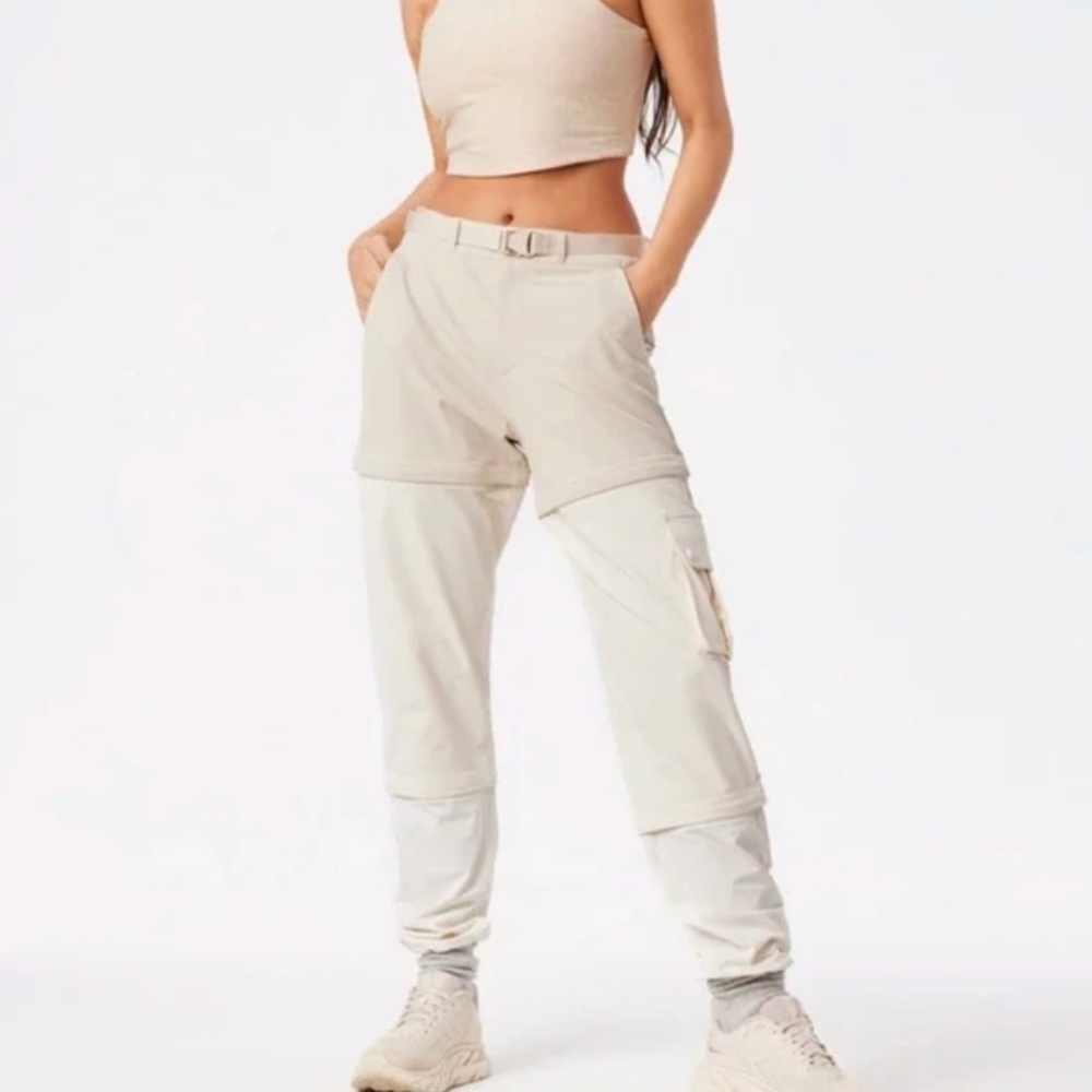 Outdoor Voices Rectrek Zip-Off Pant, Bone / Cream / White XXS